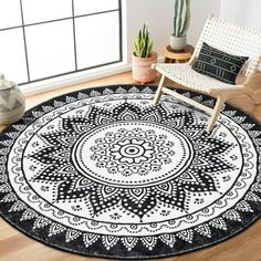 MJIAexp The chic mandala bohemian round rug is 4ft(120cm) in diameter, that enable you get enough space. This cute circle boho rug made of 0.4inch polyester faric, comfortable, that are stain resistant, non-skid backing which makes this medallion area rug well skid resistance to keep you comfortable, protect your floor stay away stains and scratches. This abstract round rug is comfortable for all people.Soft round boho rug adds a touch of elegance to your home decor, offering a different vision Rug For Dining Room, Carpet Bedroom, Vintage Medallion, Boho Area Rug, Boho Bedroom Decor, Circle Rug, Medallion Rug, Rug For Living Room, Round Area Rugs