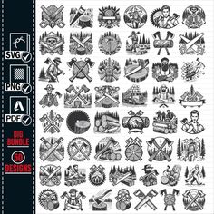 the big bundle of hand drawn lumber icons