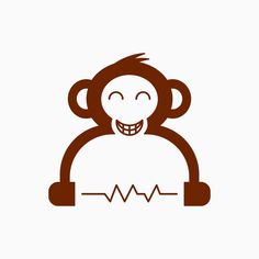 Monkey Smile, Monkey Smiling, Jungle Art, Music Logo, Logo Icon, Music Icon, Logo Concept, Negative Space, Urban Jungle