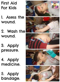 How to Teach first aid to kids - Adventures in Mommydom 4h First Aid Project, First Aid Activities For Kids, First Aid Games For Scouts, Kids First Aid Kit, Girl Scout First Aid Badge, First Aid Kid, First Aid For Kids, Basic First Aid, American Heritage Girls