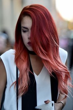 Red Hair Tips, Red Balayage Hair, Cheveux Oranges, Color Tips, Fire Hair, Bright Red Hair, Red Hair Color, Rainbow Hair