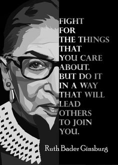 ruth bader ginsburg quote on black background