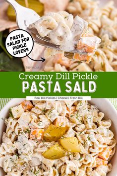 this creamy dill pickle pasta salad is the perfect side dish for any meal