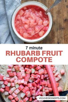 rhubarb fruit compote with text overlay