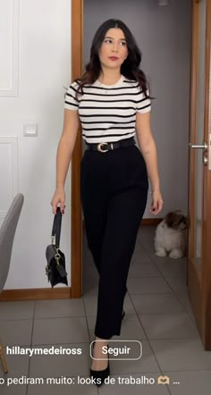 Black Trousers Outfit Work, Office Wear Women Work Outfits, Outfit Trabajo, Work Attire Women, Job Clothes, Trendy Outfit Ideas, Stylish Work Attire