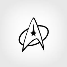 the star trek logo is shown in black and white