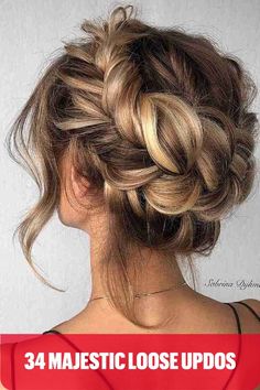 Beautifully Braided Loose Updo Layered Haircut, Easy Style