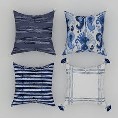 four pillows are arranged in the same pattern