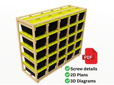 40 Gallon Mobile Storage Plans Plan Content: ✅ Screw Detail ✅ 2D Plans ✅ 3D Diagrams with step-by-step instructions ✅ Detailed wood drawings ✅ Lumber shopping list ✅ Lumber cut list. Discover the ideal way to organize your garage and make the most of your storage space with 40 gallon mobile storage plans! 25-unit DIY tote storage rack lets you keep your belongings organized and accessible. Download now and make your garage more functional! 📏 These plans, equipped with step-by-step instructions, Plan Content, Diy Totem, Plan 2d, Garage Organization Diy, Diy Tote, Mobile Storage, File Organization, Tote Storage, Garage Organization