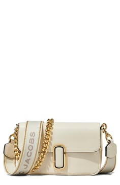 Marc Jacobs The J Marc Bag, The J Marc Mini Shoulder Bag, Purses That Go With Everything, J Marc Mini Shoulder Bag, Marc Jacobs Shoulder Bag, Cream Purse, Marc Jacobs Purse, White Crossbody Bag, White Shoulder Bag