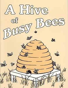 a book cover for a hive of busy bees