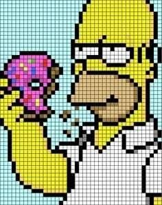 the simpsons is holding a donut in his right hand and he looks like he's eating it