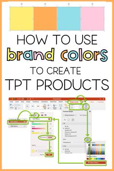 how to use brand colors to create tpt products