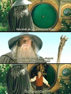 an image of the wizard in front of a green door with two words above it