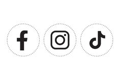 three different types of social icons