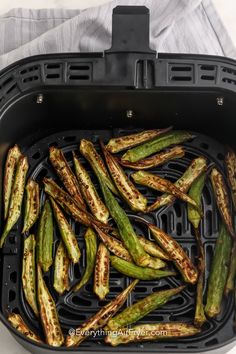 grilled asparagus in an air fryer