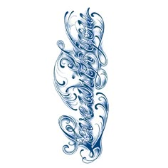 a blue and white tattoo design with swirls