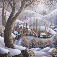 “Snowed In by George Callaghan @DiscoverNI #ireland #irishart #irishartist #artprints #landscapepainting #georgecallaghan #snowedin @buyirishart” George Callaghan Art, George Callaghan, Arte Folk, Illustrator Design, Winter Illustration, American Folk Art, Naive Art, Winter Art, Folk Art Painting