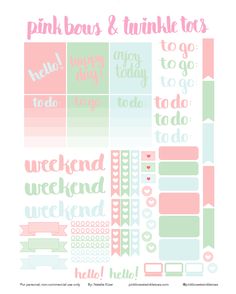 pink and green planner stickers