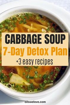 Cabbage Soup Diet Plan, Soup Diet Plan, Loose Weight In A Week, Detox Soup Cabbage, Smoothies Vegan, 7 Day Detox, 7 Day Diet Plan