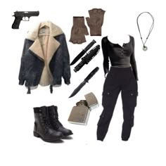 Cold Apocalypse Outfit, Hunter Outfit Aesthetic, Outfits For Zombie Apocalypse, The Last Of Us Outfit Aesthetic, Survivor Outfit Women, Supernatural Hunter Aesthetic Outfit, Apocalypse Outfits Aesthetic, Maze Runner Outfits Woman Clothing, Resident Evil Inspired Outfits