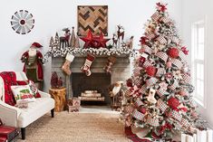 a decorated christmas tree in a living room