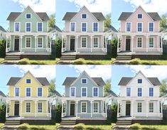 multiple shots of different colored houses on the same street as shown in this video game