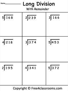 the long division worksheet with remainders and subtractions for students