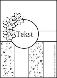 a coloring page with the words tekst on it and flowers in black and white