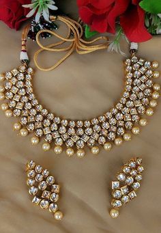 Wedding Jewelry Sets Bridal Jewellery, Necklace Set With Earrings, Kundan Jewellery Set, Kundan Necklace Set, Bridal Jewellery Design, Bridal Diamond Jewellery, Indian Jewelry Sets