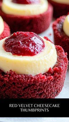 red velvet cheesecake thumbprints with cream filling