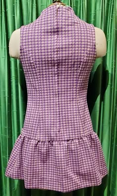 1960’s/1970’s double knit polyester drop waist dress in purple.Great condition. No label, probably home made. Navy Blue Chiffon Dress, Purple Houndstooth, Navy Pleated Skirt, Twiggy Dress, 60s Mini Dress, Mod Dress 60s, Blue Chiffon Dresses, Pattern Outfits, Pleated Skirt Dress