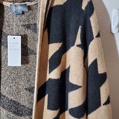 Simply Belle | Sweaters | Belle Aztec Boho Southwestern Hooded Cardigan Coatigan Sweater Plus Size 2x New | Poshmark Sweater Plus Size, Sweater Plus, Hooded Cardigan, Black Tan, Fabric Decor, Black And Tan, Heavy Weight, Cardigans, Plus Size