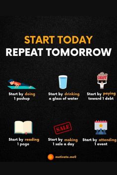 a poster with instructions on how to start a day