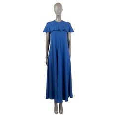 100% authentic RED Valentino maxi dress in royal blue crepe de chine silk (100%). Features a flounce hem line and ruffels across the front and back, creating a cape inspired silhouette. Closes with a concealed zipper in the back. Unlined. Has been worn and is in excellent condition. Measurements Tag Size 42 Size M Shoulder Width 49cm (19.1in) Bust From 100cm (39in) Waist From 122cm (47.6in) Hips From 134cm (52.3in) Length 134cm (52.3in) Side Seam Length 111cm (43.3in) All our listings include on Silk Cape, Crepe Maxi Dress, Blue Silk, Red Valentino, Day Dresses, Royal Blue, Cape, Casual Dresses, Maxi Dress