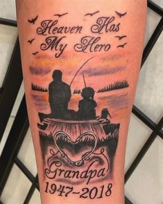 a man and woman sitting in a boat with the words heaven has my hero on it