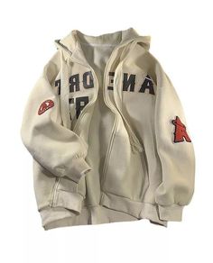 Zip Up Hoodie Women, Hoodies Y2k, Aesthetic Outfits Vintage, Hip Hop Hoodies, Vintage Letters, Embroidery Jacket, Boyfriend Outfit, Women Embroidery, Y2k Long Sleeve