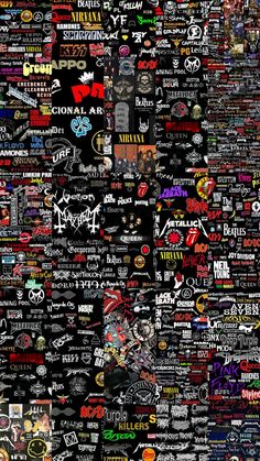 a collage of different types of stickers on a black background with the wording below it