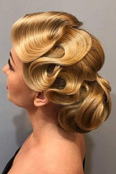 Wedding Hairstyles Fingerwaves, Vintage Low Bun Hairstyles, Finger Wave Hairstyles For Long Hair, Fingerwave Hairstyle, Great Gatsby Hairstyles For Long Hair, Fingerwaves Long Hair, Fingerwaves Hairstyles, High Fashion Hairstyles, 20s Hairstyles