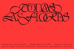 a red poster with black lettering that says colas and florets on it