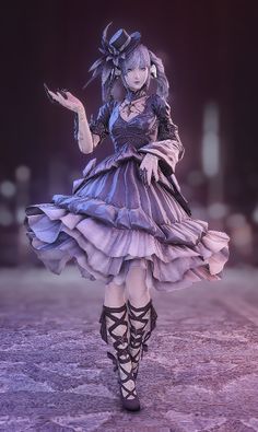 Elegant Gothic Doll v.2 | Eorzea Collection Final Fantasy Collection, Elegant Gothic, Gothic Dolls, Pastel Purple, Carnival