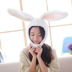 Girl Funny Animal Cute Rabbit Ear Hat Cap Head Cover Plush Gift Dress Party Product information Head circumference: 55-58cm/21.6-22.8'' Occasion:Party Style:Fashion,Novelty Fabric: Plush This unique hat is made of high quality material, it is comfortable to wear, it attracts eyeone and is the best choice for gifts. Size: one size.  Color: White.  Gender: unisex.  Age Group: adult. Thanksgiving Bunny, Hood Hats, Bunny Hood, Bunny Ears Hat, Ears Hat, Head Warmer, Girl Baseball Cap, Plush Hat, Plush Rabbit