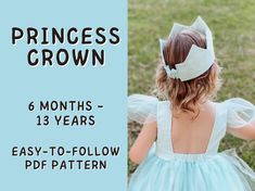 "Our Crown Sewing Pattern comes in 2 sizes, from 6 months to 3 years, with instructions to extend the size up to 13 years old.  Video tutorial: https://youtu.be/SbWZqKcx4N4 This fabric crown pattern is an easy sewing pattern that is ideal for the kids' costumes box! Make a king crown for Halloween, a prince and princess costume for the dress-up collection, or a reusable Christmas crown. Costumes for toddlers can be tricky, but they'll love wearing their soft and comfortable fabric crown. This ea Fabric Christmas Crowns Pattern, Prince And Princess Costume, Fabric Crown Pattern, Crown Sewing Pattern, Costumes For Toddlers, Christmas Crown, Princess Crowns, Princess Halloween, Box Costumes