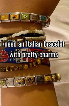 Those bracelets r SO cute luv em #whisper #whispergirl #relatable #italianbracletes 90’s Jewelry, Dope Jewelry Accessories, Italian Bracelet, Workout For Flat Stomach, Western Accessories, Girly Bags, Dope Jewelry, Whisper Funny, Cute Pins