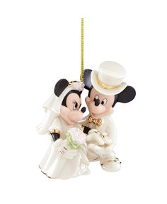 mickey and minnie mouse wedding ornament