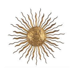 the sun is shown in gold on a white background