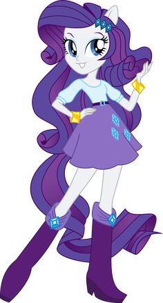 a cartoon pony with long purple hair