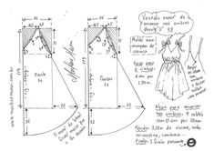 a drawing of a dress with measurements and instructions for the back, front and side