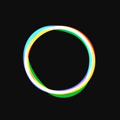 a rainbow colored ring on a black background with space for the word'o '