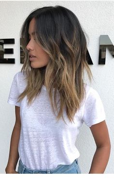 Dark Ombre Hair, Dark Brown Balayage, Brown Ombre Hair, Medium Long Hair, Mom Hairstyles, Balayage Highlights